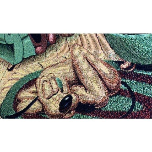 Disneyland Tapestry Woven Throw Blanket Mickey Minnie Goofy Donald Pluto - Picture 6 of 6